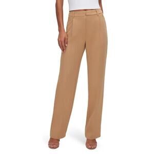 Good American Pants Womens Size 12 Pecan Luxe Suiting Column Wide Leg Trouser